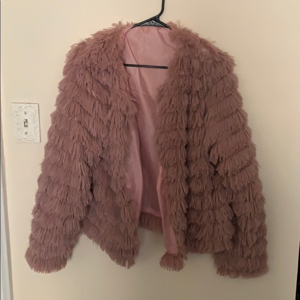 Faux Fur Fringe Jacket